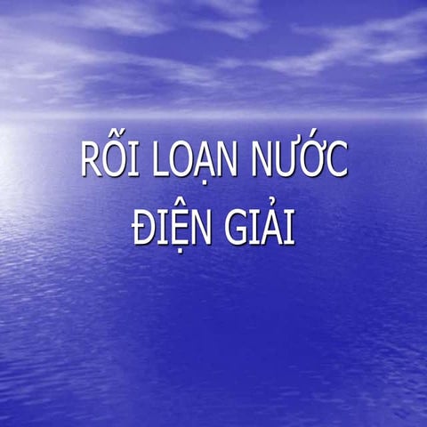 rối loạn nước điện giải