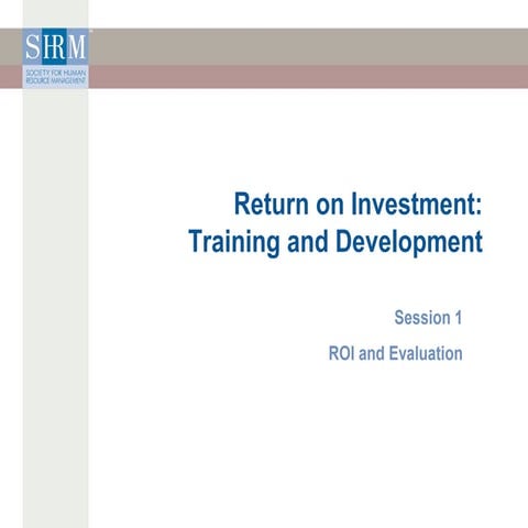 how to determine return on training ang development