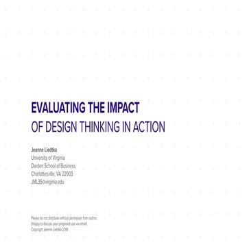 Evaluating the Impact of Design Thinking in Action