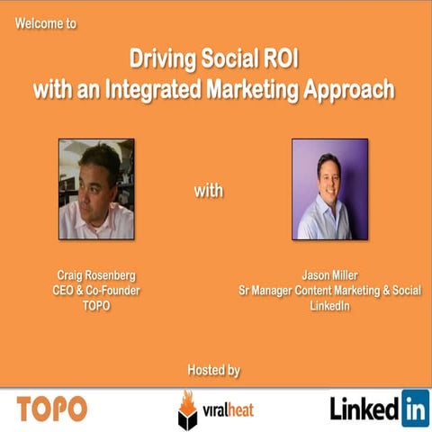 ROI & Social webinar with Craig Rosenberg & Jason Miller