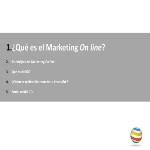 Definiciones de marketing online y ROI