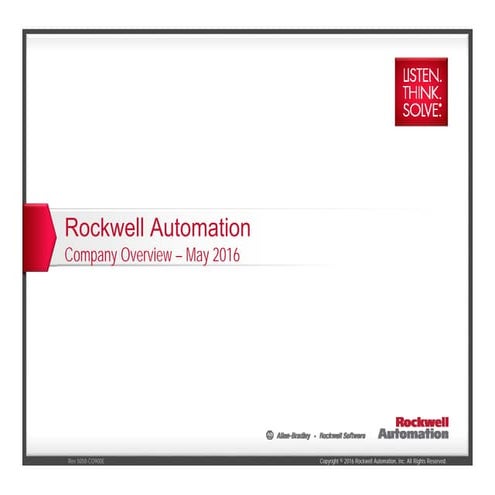 Rockwell Automation - Investor Presentation May 2016