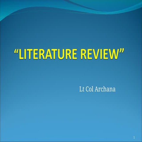 Rieview of literature powerpoint presentation ppt