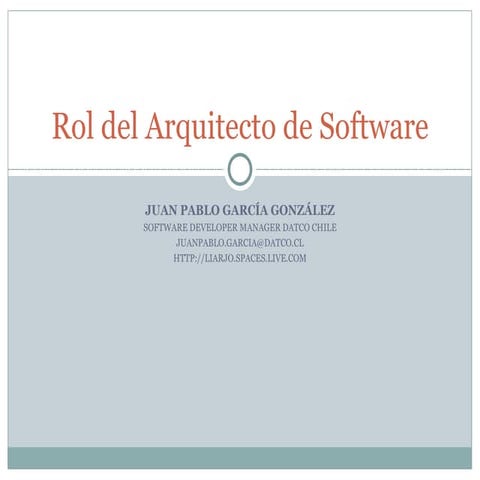 Rol Arquitecto Software