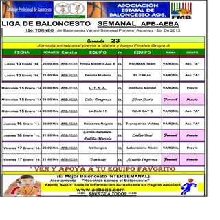 Rol  23.   semanal  13 a 17 enero 2...