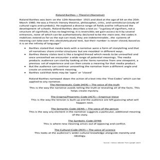Roland barthes - theory