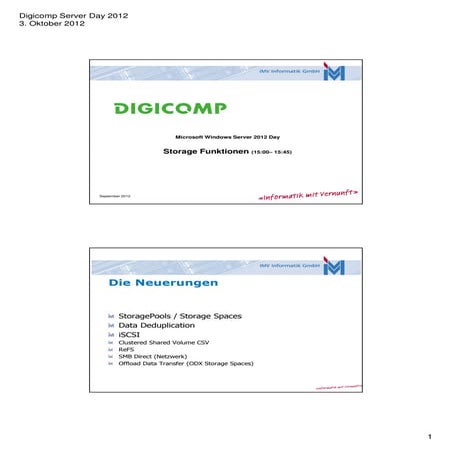 Storage Pools und Spaces, iSCSI Targets und Deduplication