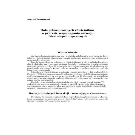 Rola pełnosprawnych rówieśników