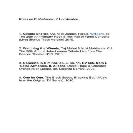 Rolas en El Mañanero