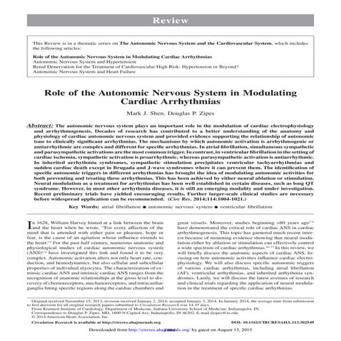 Rol del snc en modular arritmias