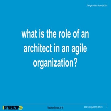 Role of Architect In Agile