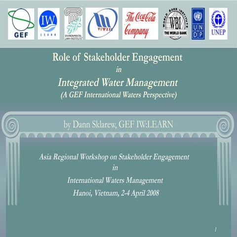 Role of Stakeholder Engagement in Integrated Water Management (A GEF ...