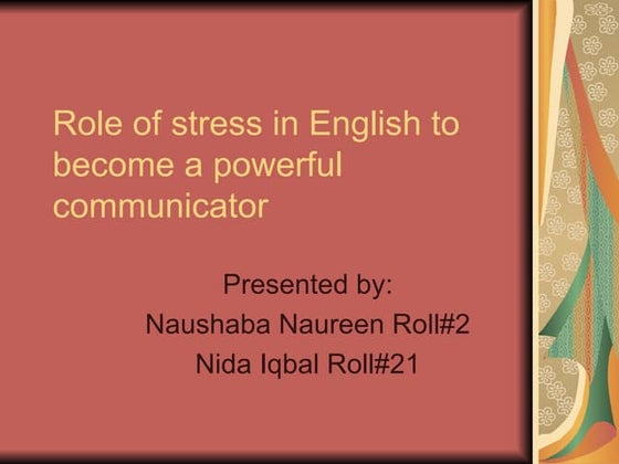 Stress and intonation | PPT