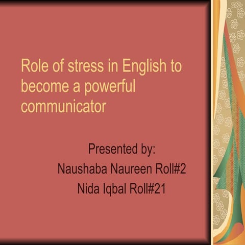 Role Of Stress