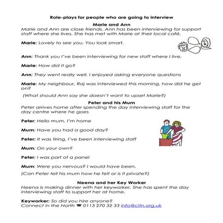 Role plays about confidentiality to be used with people with learning difficu...