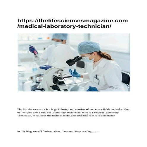 Role and Career Insights of a Medical Laboratory Technician.pdf
