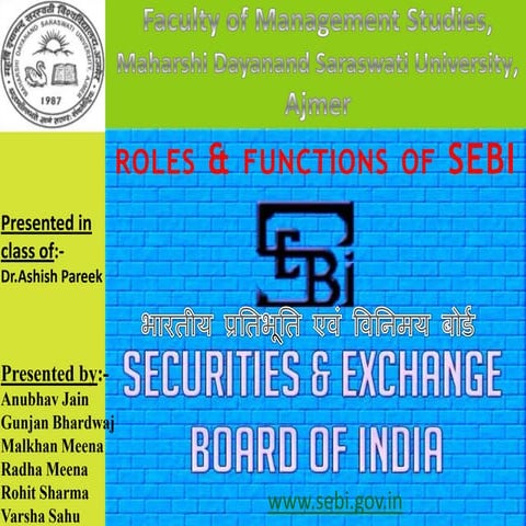 Role and functions of sebi