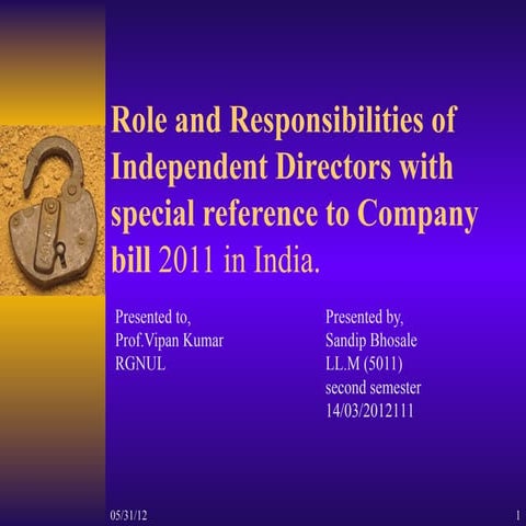 Role and responsibilities of independent directors | PPT