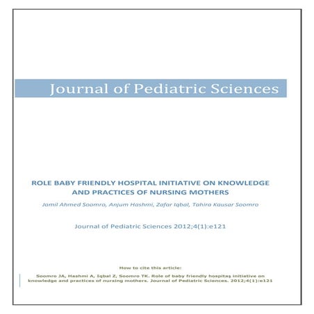 Role baby friendly hospital initiative on KAP of nursing mothers