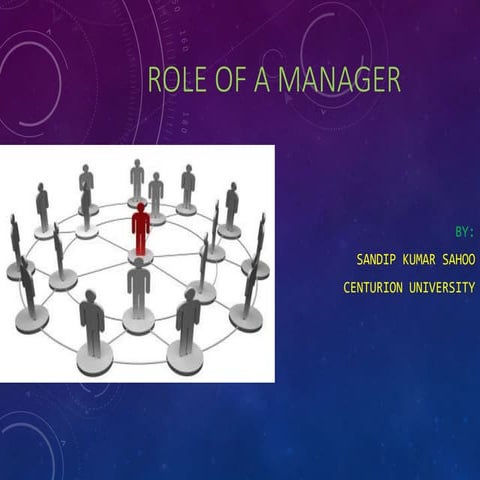 ROLE OF A MANAGER