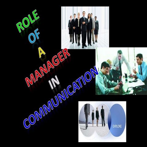 Role Of A Manager In Communication