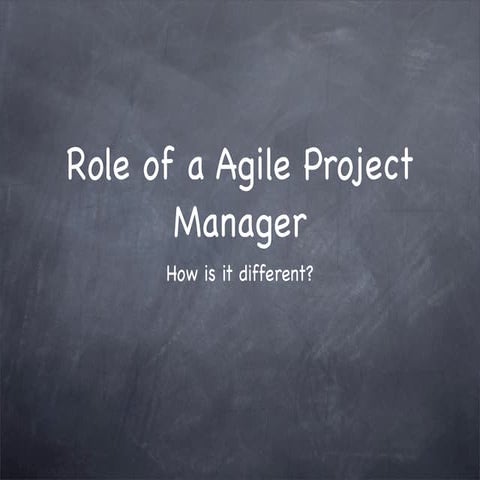 Role of an agile Project Manager