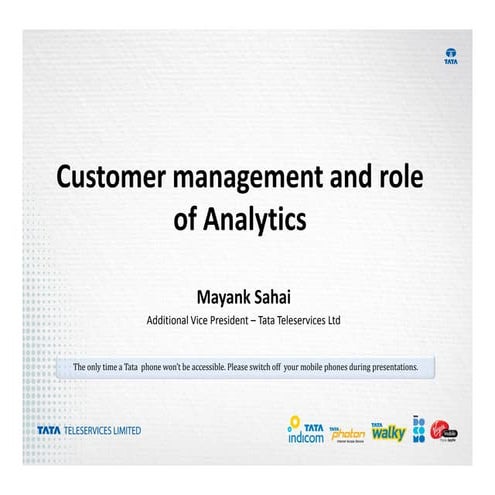 Role of Analytics in Customer Management