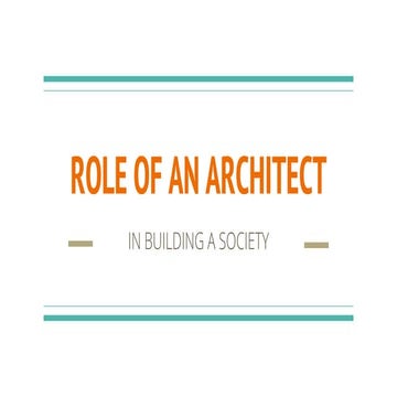 Role of an architect 