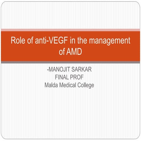 Role of anti vegf in armd