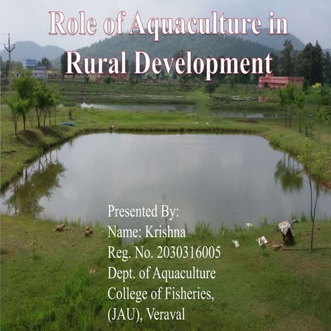 Role of aquaculture in rural development