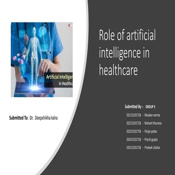 Role of artificial intelligence in health care