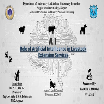 Presentation on application of Artificial Intelligence in animal ...