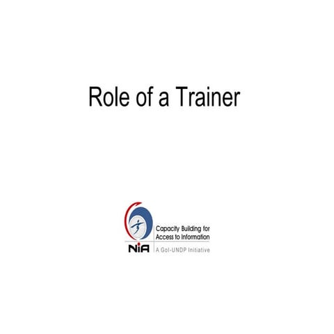 Role of a trainer
