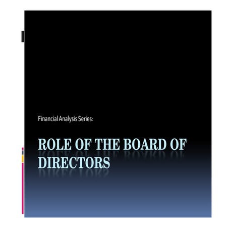 Role of the Board of Directors