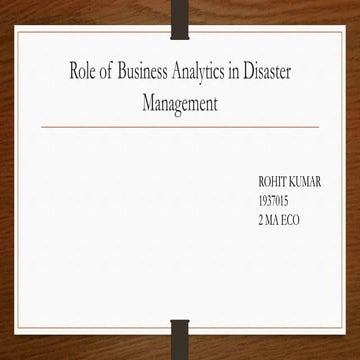 How Big Data can help in Disaster Management | PDF