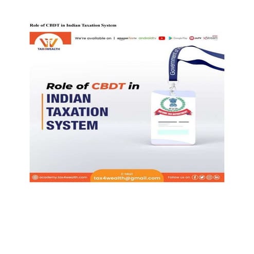 Role of CBDT in Indian Taxation System.pptx
