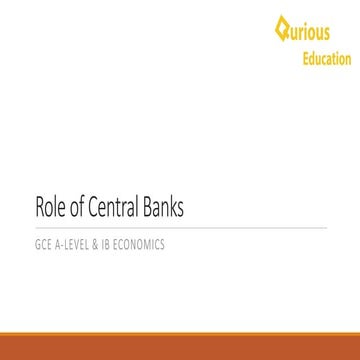 Role of Central Banks Notes - A-Level & IB Economics