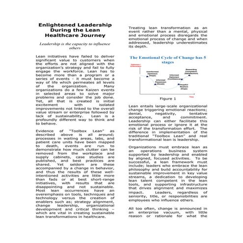 Role Of Change Leadership During Healthcare Excellence Journey 3