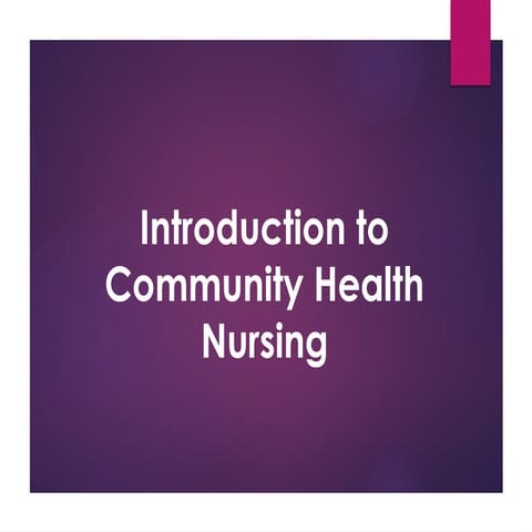 Role of community health nurses - notes for students