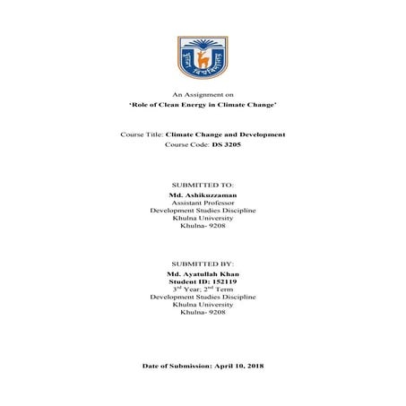 Role of clean energy in climate change