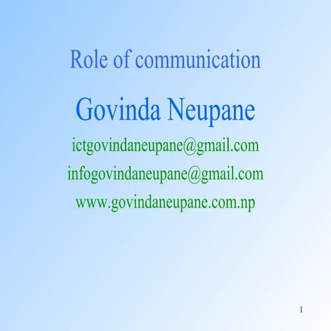 Role of communication