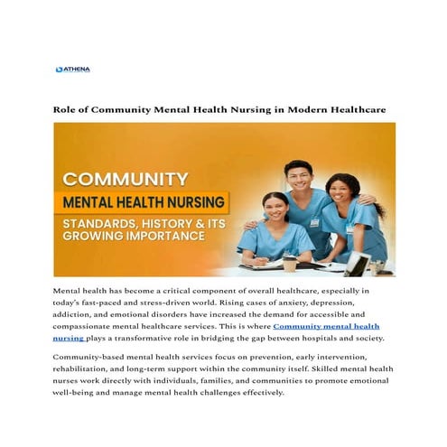 Community Mental Health Nursing.ppt nnnnnn | PPT