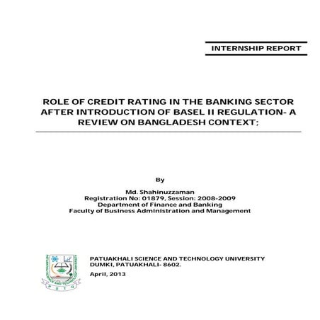 Role of credit rating in the banking sector after introduction of basel ii re...