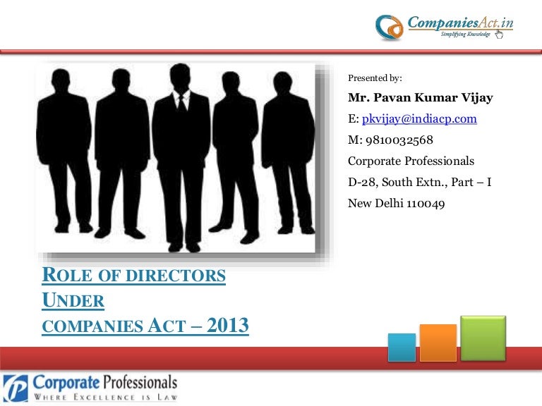 Role Of Directors Under Companies Act 2013
