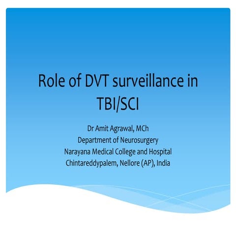 Role of DVT surveillance in TBI/SCI