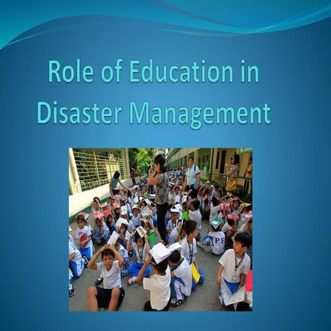 Role of education in disaster management
