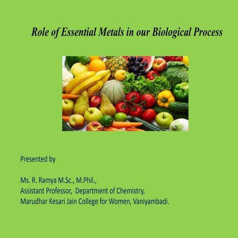 Role of Essential Metals in our Biological Process