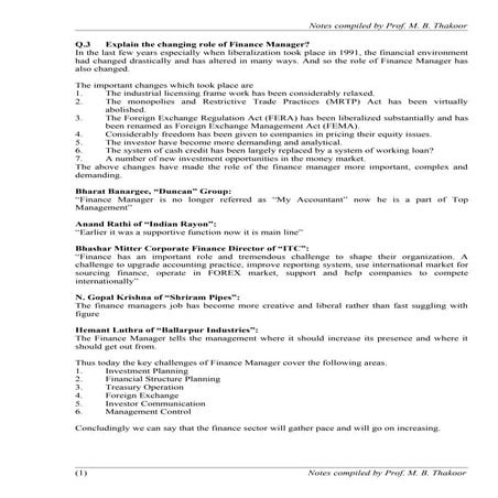 Role Of Finance Manager Doc