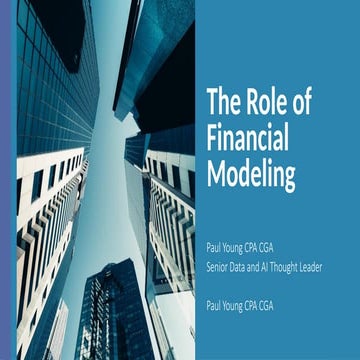Role of Financial Modeling for Asset Mgt