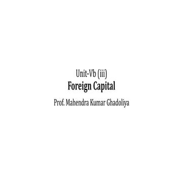Role of foreign capital